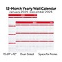 2025 Staples 15.69" x 12" Dry Erase Wall Calendar, Red/White (ST53905-24)~#|#~BC2C857F-A49C-43C3-B23DC15F47F71323_sc7