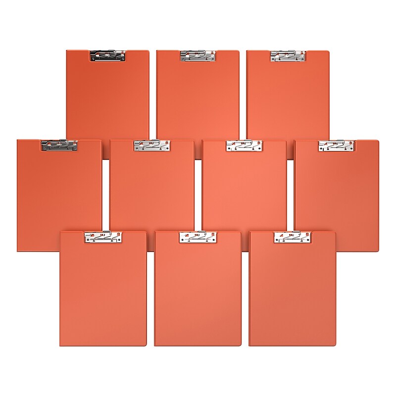 Davis Group Premium Polypropylene Clipboard, Letter Size, Orange, 10/Pack (4511-19-10) image 1