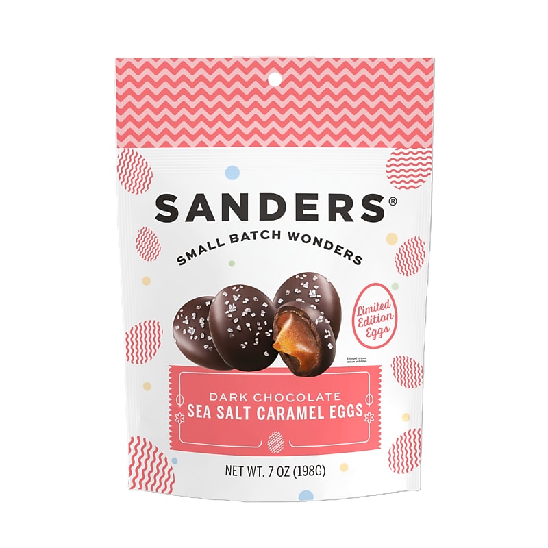 Sanders Snack Size Dark Chocolate Sea Salt Caramels Eggs, 7 oz. (MRY31145) image 1