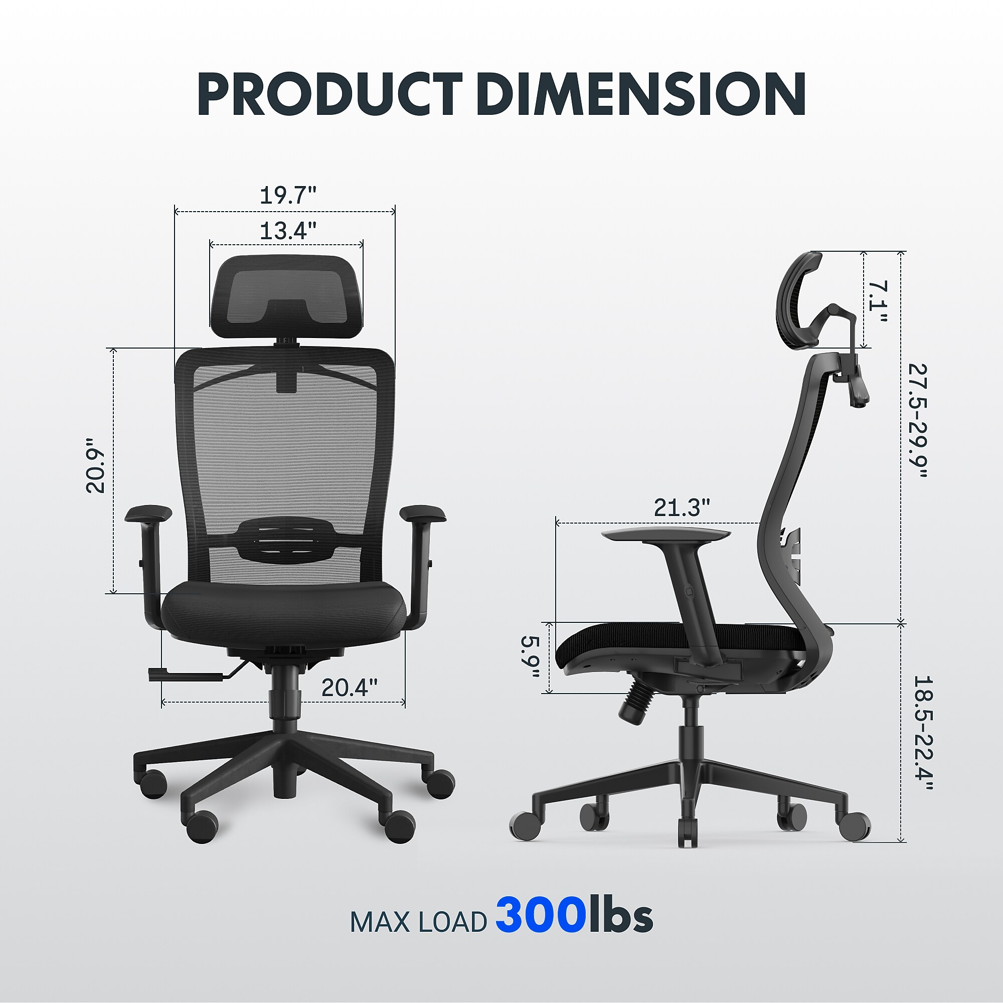 FlexiSpot Ergonomic Mesh Swivel Computer and Desk Chair, Black (C3B-FM) Sansujyuku sansujyuku.com