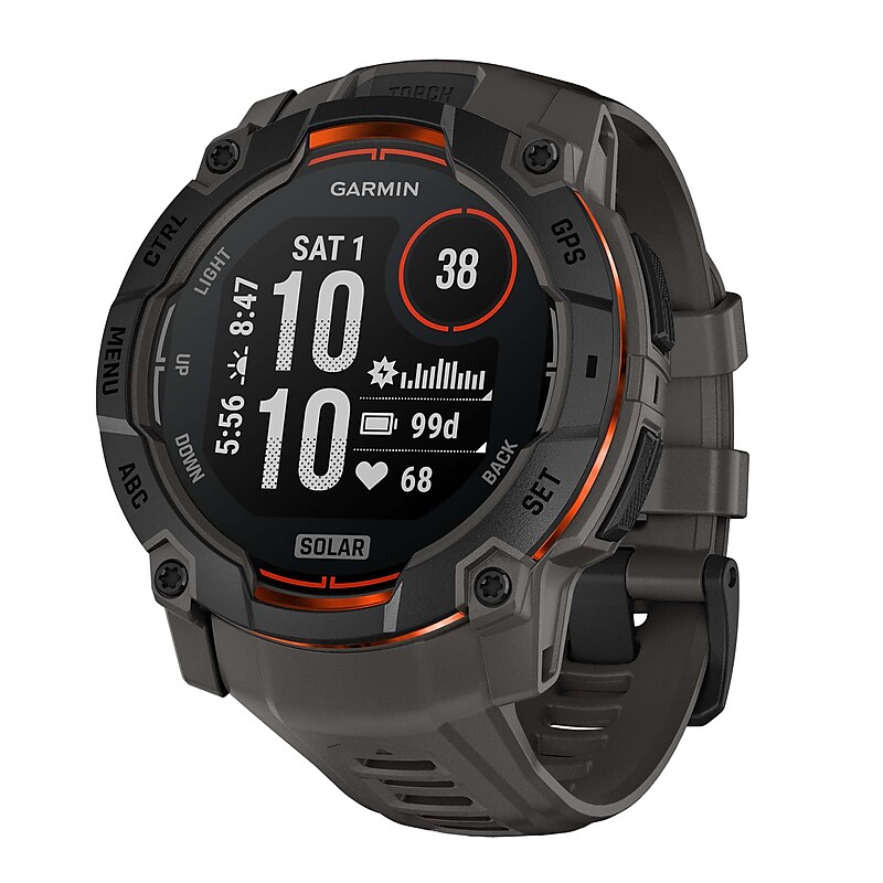 Garmin Instinct 3 Solar GPS Smartwatch, Black & Charcoal, 50mm (GRM0293500) image 1