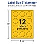 Avery Laser/Inkjet Round Multipurpose Labels, 2" Dia., Bright Yellow, 240/Pack (94501)~#|#~BC5676CC-9B77-4092-B61FF15313DA3F2A_sc7