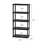 Iris 5-Shelf Plastic Shelving Unit, 73.4" x 35.9" x 17.9", Black (140103)~#|#~BC56C728-2C81-494B-83708B9E394EFECB_sc7