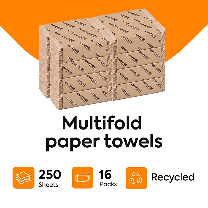 Coastwide Professional™ Recycled Multifold Paper Towels, 1-ply