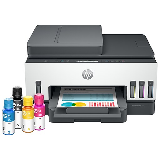 HP Smart Tank 7301 Wireless All-in-One Cartridge Free Refillable Ink Tank Printer with Up to 3 Years of Ink Included (28B70A)