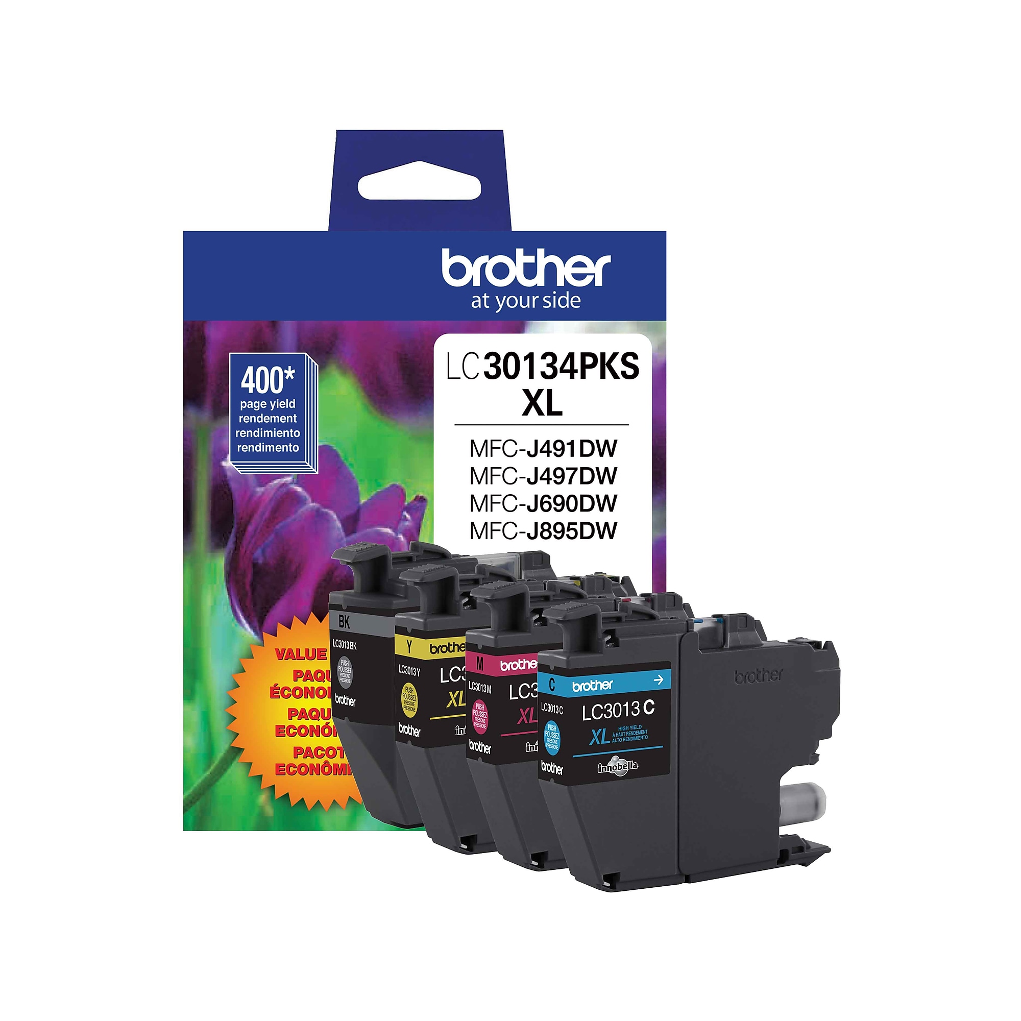 Brother LC30134PKS XL Black/Cyan/Magenta/Yellow High Yield Ink Cartridges, 4/Pack Sansujyuku sansujyuku.com