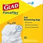 Glad ForceFlex Tall 13 Gallon Drawstring Kitchen Trash Bag, White, 100 Total Bags (78374)~#|#~BC6665B1-13E5-4881-AED9ADDF33FA5368_sc7