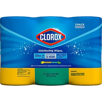 Clorox Disinfecting Wipes Value Pack, 75 Wipes/Container, 3/Pack (30208)