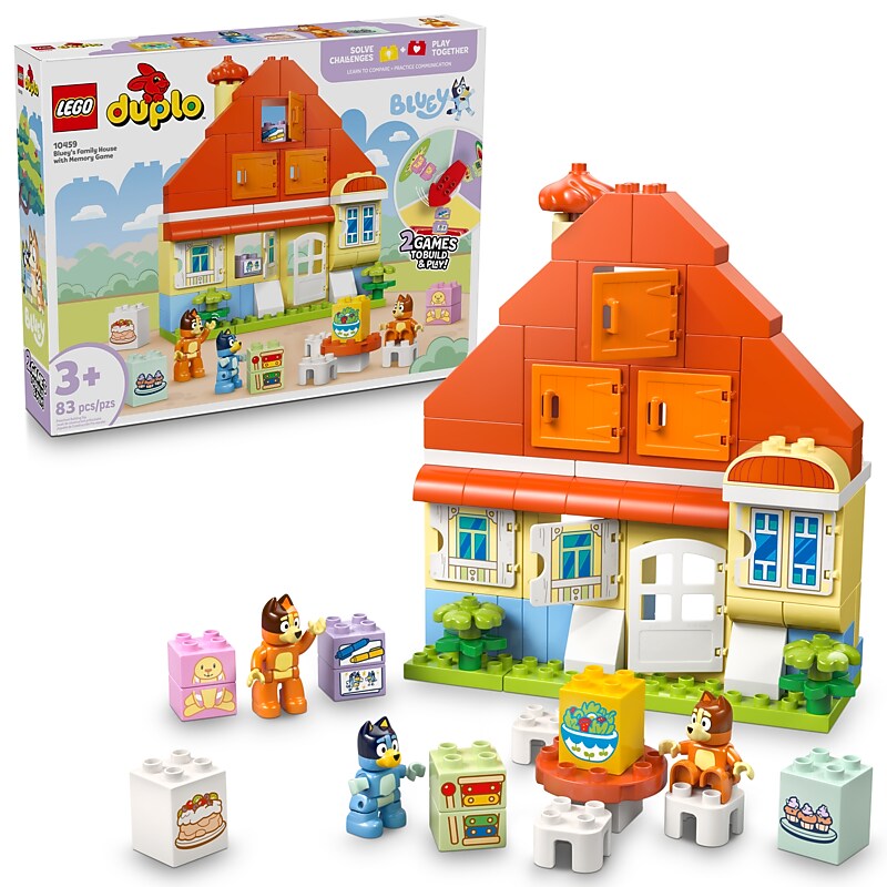 LEGO DUPLO Bluey: Blueys Family House with Memory Game Interactive Toy , 83 Pieces (10459) image 1
