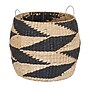 Household Essentials Large Round Woven Basket with Handles in Handwoven Cattail and Paper Fibers, Natural/Black (HHML-6704)~#|#~BC701698-4DA8-4DC7-9B6CDF916801EEF9_sc7