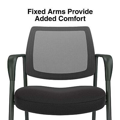 Staples Essentials Mesh/Fabric Guest Chair - Thumbnail 3