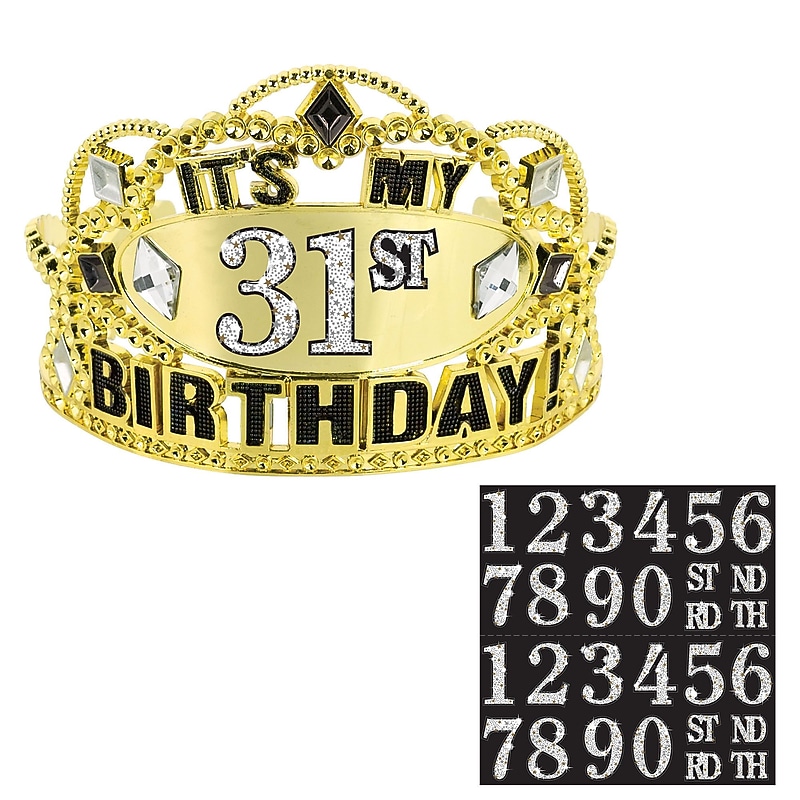 Party City It's My Birthday Add-An-Age Tiara, Multicolored (AM250773) image 1