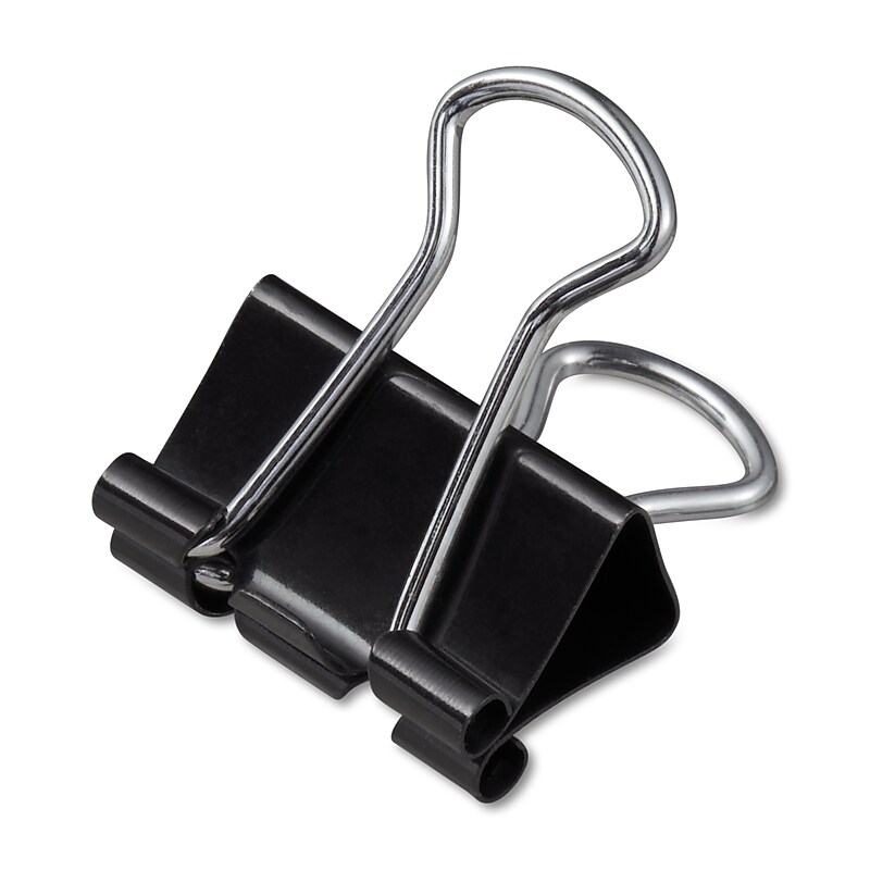 Staples Mini Binder Clips, 0.25" Capacity, Black, 12 Clips/Pack (15348) image 1