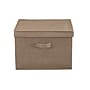 Household Essentials Medium Stackable Folding Fabric Square KD Storage Box, 10" x 15"x 15", 39 Qt., Beige, 2/Pack (7817-1)~#|#~BC99C11F-BDF4-487C-BCD2AFCD0DBA6E91_sc7