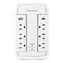 CyberPower P6WSUC15 Home Office 6-Outlet Wall Tap Surge Protector, 1-USB-C Port, 1-USB-A Port, 2400J Surge Suppression, White~#|#~BCA15CA2-45FF-4F1C-8DB5911BB4E85885_sc7