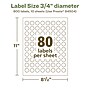 Avery EcoFriendly Laser/Inkjet Circle Multipurpose Labels, 3/4" Dia., White, 800/Pack (94504)~#|#~BCA328E2-95BC-408D-A9D8F06BB8BF00BB_sc7