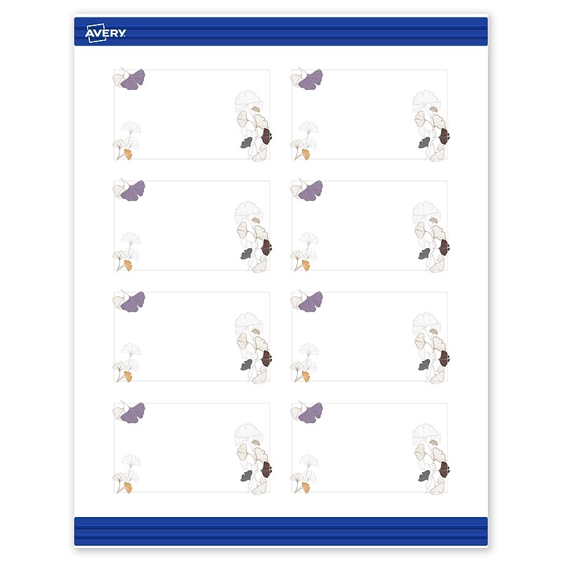 Avery Floral Business Cards, 2" x 3.5", Matte White, 80/Pack (19479399925) image 1