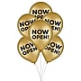 Party City 12" Now Open! Latex Balloons, Gold/Black, 10/Pack (AM60050886-P)~#|#~BCAE3F38-1A4C-4945-B72D50F6D1DE089E_sc7