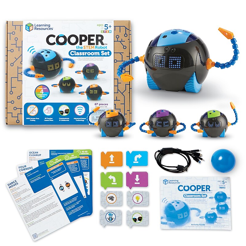 Learning Resources Cooper the STEM Robot Classroom Set, 67 Pieces/Pack (LER1263) image 1