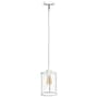 Lalia Home 1-Light 9.25" Farmhouse Hanging Cylindrical Clear Glass LED Pendant Fixture with Accents, White (LHP-3002-WH)~#|#~BCC1E3B9-C4FE-4B95-96CF58186EEB7313_sc7