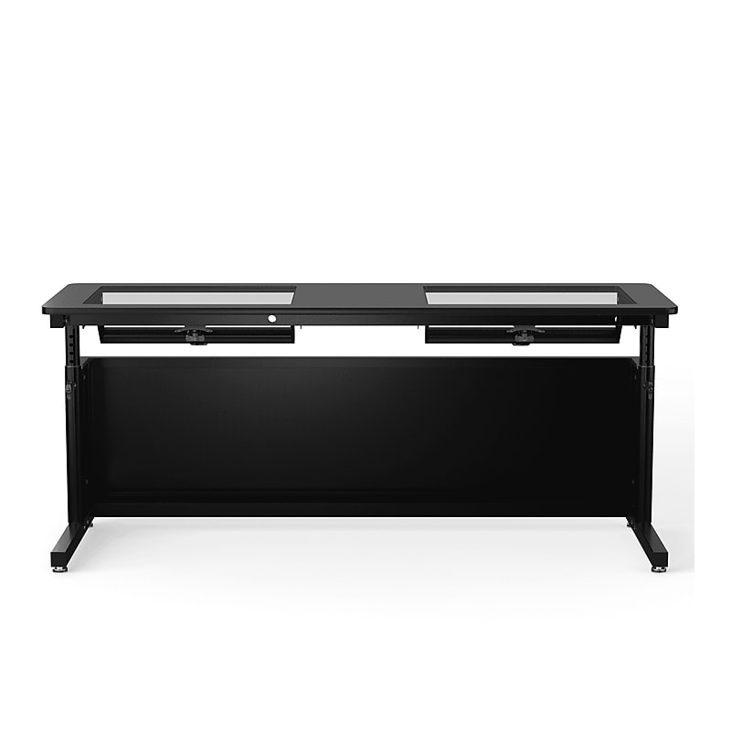 VersaDesk Downview 72"W Manual Adjustable Standing Computer Table, Black (DVT7224-BB) image 1