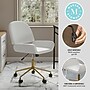 Martha Stewart Tyla Armless Faux Leather Swivel Executive Chair, White/Polished Brass (CH2209215WHGLD)~#|#~BCCBA75D-AC54-4F1B-90420039990DFE8B_sc7