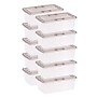 Iris 6.7 Quart Snap Top Plastic Snap Closure Storage Bin, Clear, 10/Pack (500155)~#|#~BCCDBC62-8246-4468-A001F849A7E388CE_sc7