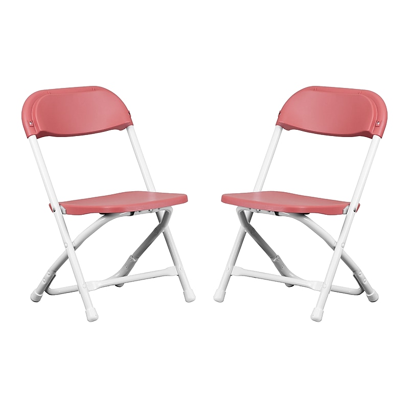 Flash Furniture Plastic Kids Folding Chair, Burgundy, 2 Pieces (2YKIDBY) image 1