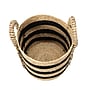 Household Essentials Handwoven Cattail Braided Handle Basket Decorative Storage Organizer, Natural/Black (HHML-6730)~#|#~BCDB20EC-A53E-421F-81458DA3C8EAAC65_sc7