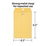 Staples 6.5 x 9.5 Kraft Clasp Envelopes, Brown, Gummed Flap & Metal Clasp Closure, Ideal for Filing, Storing & Mailing, 100/Pack~#|#~BCDDB51C-ED00-46CE-AE99EDEBBC28A6C9_sc7
