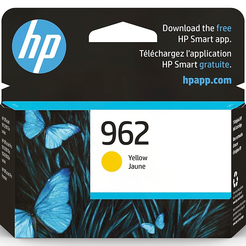 HP 962 Yellow Standard Yield Ink Cartridge, Prints Up to 700 Pages (3HZ98AN#140) image 1