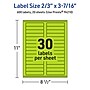 Avery Printable Rectangle Multipurpose Labels, 2/3" x 3-7/16", Bright Green, 600/Pack (94210)~#|#~BCE5726F-31D2-413B-A7F9E344311DADE8_sc7