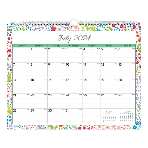 20242025 Blue Sky Ditsy Dapple Light 15" x 12" Academic Monthly Wall