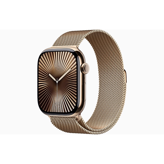 Apple Watch Series 10, GPS + Cellular, 46mm, Gold Titanium Case