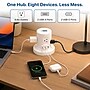 Uncaged Ergonomics Retractable Power Strip with USB-C, 4 AC Outlets, 4 USB Ports and 6ft Retractable Cord, White (RC-white)~#|#~BCF111B0-7A7B-4F8F-B5B4C7F21816D313_sc7