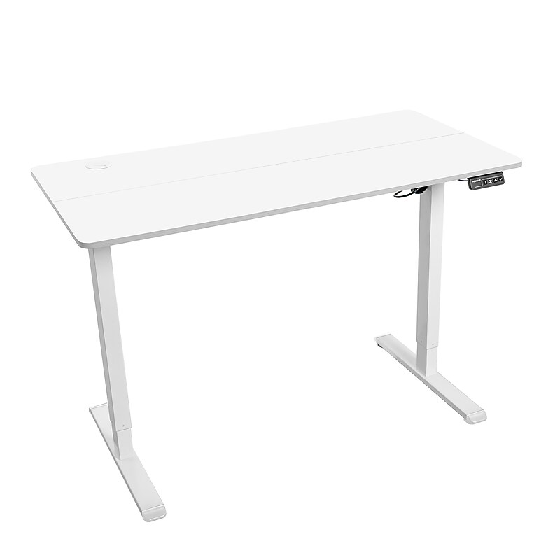 Mount-It! 48"W Electric Rectangular Adjustable Standing Desk, White (MI-8037) image 1