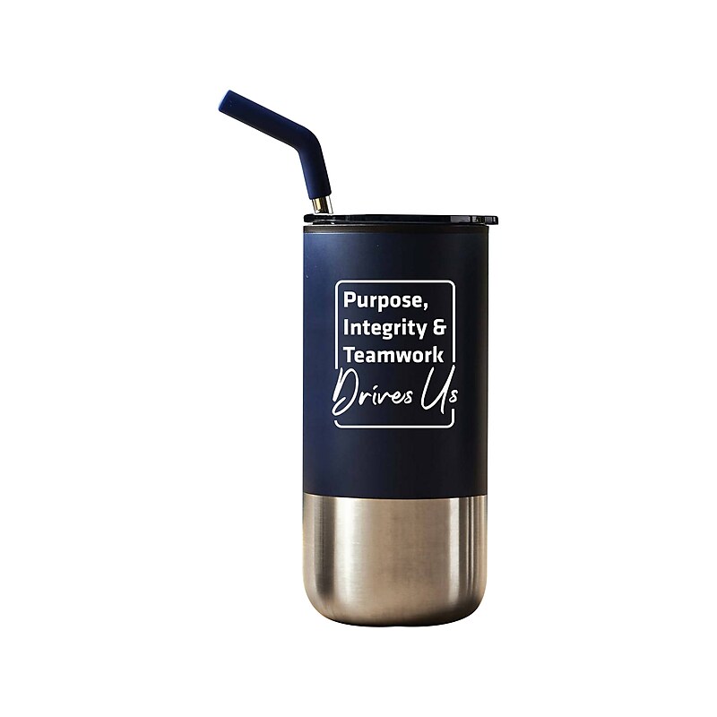 Baudville Tahoe Drives Us Travel Tumbler, Navy/Stainless Steel, 16 oz. (93146) image 1