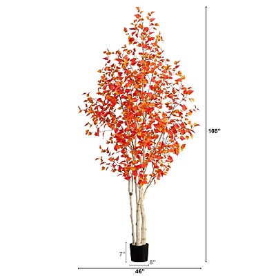 Nearly Natural 9' Autumn Birch Artificial Fall Tree - Thumbnail 3
