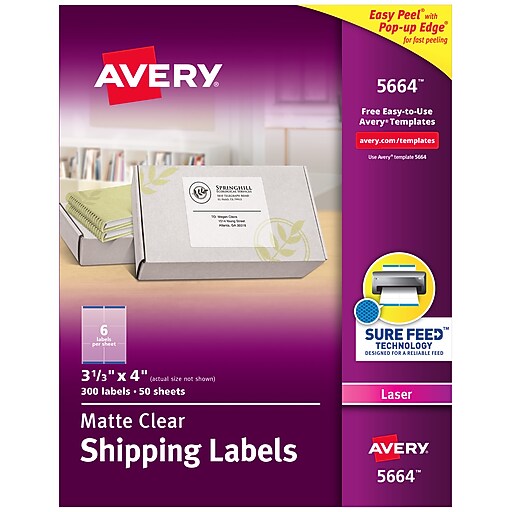 Avery Easy Peel Laser Shipping Labels, 3-1/3