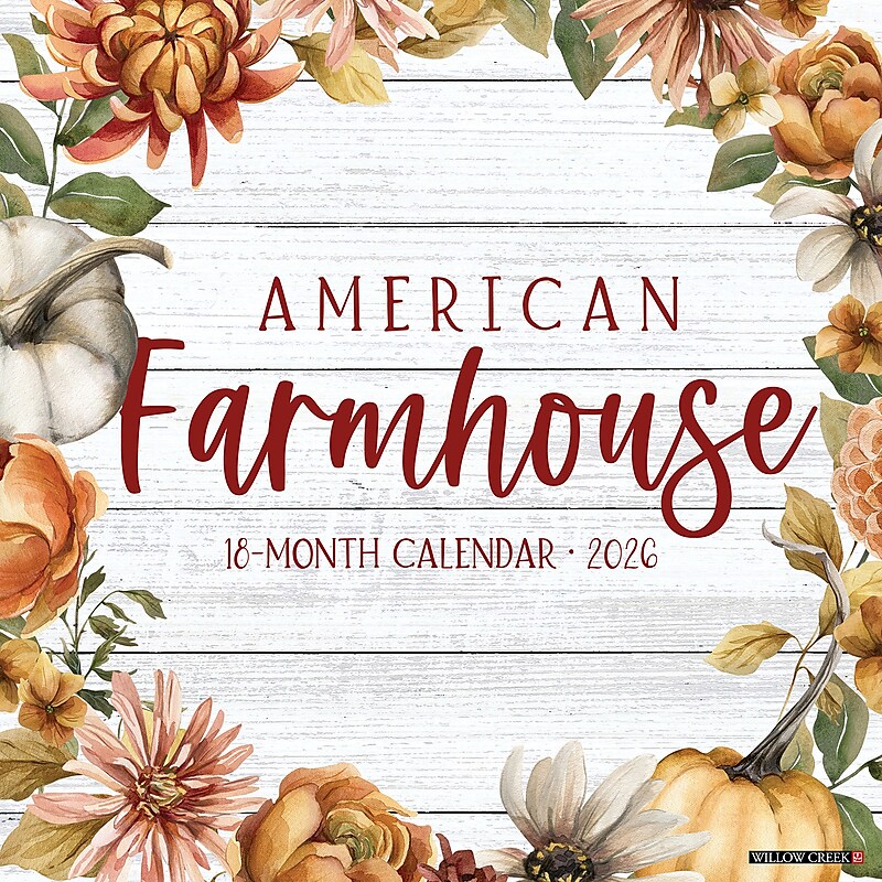2026 Willow Creek American Farmhouse 12" x 12" Monthly Wall Calendar (49815) image 1