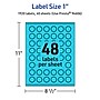 Avery Printable Burst Multipurpose Labels, 1", Bright Blue, 1920/Pack (94606)~#|#~BD15480F-5085-4067-BE9BC64AEF7C4A4F_sc7