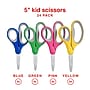 Staples Comfort Grip 5" Stainless Steel Kid's Scissors, Pointed Tip, Assorted Colors, 24/Pack (ST63357)~#|#~BD1FE177-FB13-49F4-A46AE57CE5BC81F1_sc7