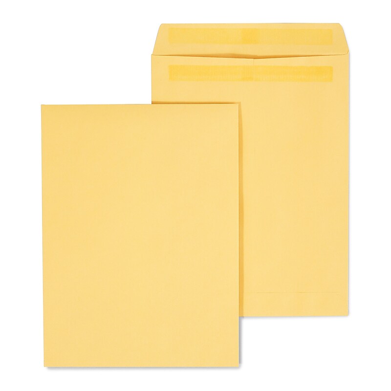 Staples Self Seal Kraft Catalog Envelopes, 9"L x 12"H, Brown, 100/Box (534800/17104) image 1