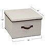 Household Essentials Medium Stackable Folding Fabric Square KD Storage Box With Lid, 10" x 15"x 15", 39 Qt., Cream (517-1)~#|#~BD271CDF-9CC0-4262-A1BAF885AF4FAD97_sc7