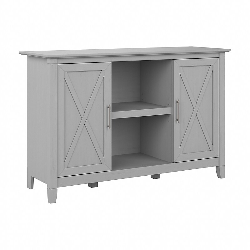 Bush Furniture Key West 30" Accent Cabinet with Doors and 4 Shelves, Cape Cod Gray (KWS146CG-03) image 1