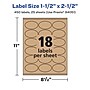 Avery Laser/Inkjet Multipurpose Oval Labels, 2.5" Dia, Kraft Brown, 450/Pack (94051)~#|#~BD2D18A6-2596-4847-8A51D318634A6999_sc7