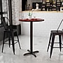 Flash Furniture 30'' Round Laminate Table Top with 22'' x 22'' Bar-Height Table Base, Mahogany (XURD30MAT2222B)~#|#~BD33557D-EE04-4FDD-AB5F7825559BD05A_sc7