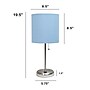 Creekwood Home Oslo 19.5" LED Table Lamp with USB Port, Brushed Steel/Blue Shade (CWT-2012-BL-LB)~#|#~BD361227-A4B6-47B5-85894686F8F795BB_sc7