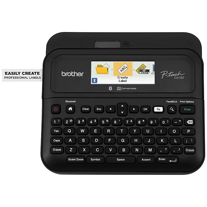 Brother P-touch Portable Label Maker, Black (PTD610BTVP) | Staples