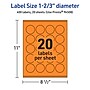 Avery Circle Multipurpose Labels, 1-2/3" Dia., Bright Orange, 400/Pack (94508)~#|#~BD407625-D41A-4858-9DEA41B97BA96B2A_sc7
